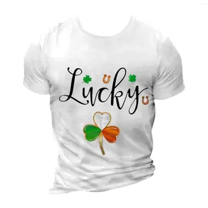 Herren-T-Shirts, übergroßes Hemd, einzigartiges St. Patrick's Day, bedruckt, Herrenbluse, elegant, Rundhalsausschnitt, kurze Ärmel, Sport-Blusa Masculina