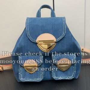 12A Upgrade Specchio di qualità Designer Small Venice Denim Backpack Womens Borse Luxury Borse Blu Blue Sphy Borse