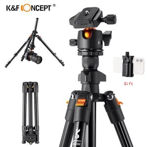 K F Concept Tripé de câmera de 62,99 polegadas para DSLR Tripé de viagem de alumínio portátil com cabeça esférica panorâmica de 360 graus liberação rápida 240119