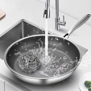 Pannor omelett Pan Work on Kitchen Cookware Non Stick Everyday Wok Stir-Fry Honeycomb Stainless Steel Non-Stick Accessories No-Stick