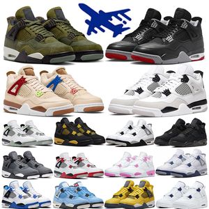 2024 BRED REIMAGINERADE BASKABAL SKOR 4S MEN KVINNOR 4 Militär Black Cat Pink Oreo Lightning Fire Red University Blue Sail Grey Outdoor Sports Trainers Sneakers