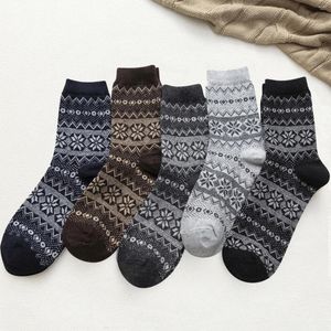 Men's Socks Wool Winter Cold Warm Of Knit 5 Pairs Mens Soft Trouser Women For School Girls