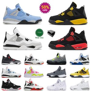Jordan 4 Jorans Jumpman 4 4s Детская баскетбольная обувь Kids Basketball Shoes kid Platform Bred Black Cat Fire Red Yellow Thunder Sneakers