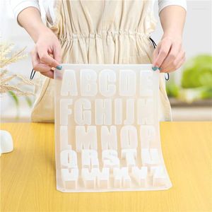 Moldes de cozimento antiaderente silicone 3d 26 letras número bolo molde diy grande alfabeto doces bandeja de gelo biscoito chocolate molde resina decorar