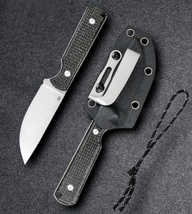 A2431 Outdoor Survival Prosty nóż D2 Kamienne pranie proste Blade Pełny tang Micarta uchwyt stałego noża ostrza z kydex