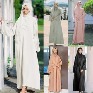 Ubranie etniczne Eid szatę muzułmańską sukienkę Abaya szalik 2 -częściowy zestaw Dubai haftowane sukienki kebaya marokańskie kaftan kaftan islam panie Oman