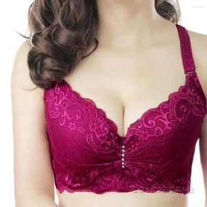 Bras Dantel Push Up Bra Bretette Ayarlanmış Soutien Gorge Seksi Brassiere iç çamaşırı yastıklı C D BH Plus Kadın Boyutu