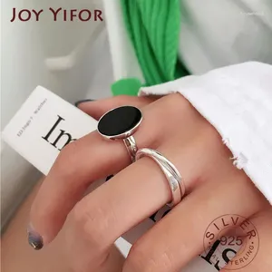 Cluster Rings Minimalist 925 Sterling Silver For Women Couples Fashion Creative Cross Geometric Handmade Party Jewelry Gifts