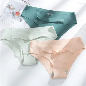 Women's Panties Invisible Briefs Sexy Lingerie Seamless Breathable Underwear Ice Silk Women Solid Color Ladies Girls Underpants