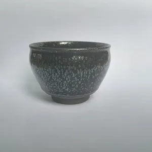 Tazze da tè Jian Zhan Tenmoku Tazza da tè 160ml Fatto a mano Cinese Tradizionale Forno Ciotola per Fuoco Classico Nero Cina Patrimonio Culturale Immateriale