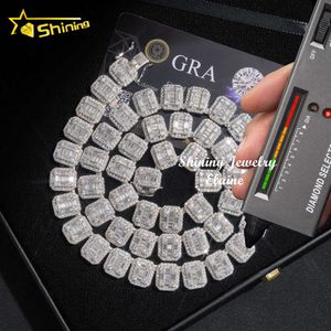 Hip Hop Jewelry Sternling Silver 925 Iced Out Diamond Men Necklace Fine Jewelry VVS