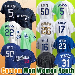 17 Shohei Ohtani Dodgers Camisas de Beisebol 50 Mookie Betts 18 Yoshinobu Yamamoto Los Angeleses Clayton Kershaw Freddie Freeman Martinez James Outman Will Smith Lux