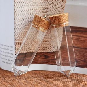 Şişeler 50/80/100 pcs Mini Boyalaşı Şekli Cam Cork Stoppers Jars İksir Şişeler İstekler için Kolye Şişesi Hediye DIY Craft