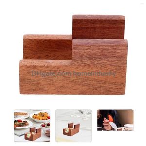 Set di stoviglie Porta Taco in legno Stand per sushi giapponese Piatto da portata natalizio Riutilizzabile Drop Delivery Dhw8Z