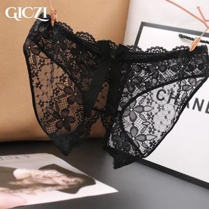 Women's Panties Giczi Erotic Briefs Woman Underwear Without Crotch Open Lingerie Sexy Underpanties For Sex Transparent Lace Intimate M-L