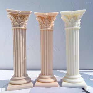 Craft Tools Classic Greek Roman Column Candle Mold Architectural Sculpture Home Decoration Corinthian Pillar Silicone Mould