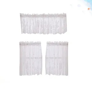 Curtain Short Trim Semi- Kitchen Window Rod For Small Bathroom ( 130x41cm )