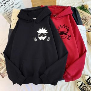 Felpe con cappuccio da donna Anime giapponesi Jujutsu Kaisen Abbigliamento donna Felpe Kawaii Gojo Satoru Felpa con cappuccio grafica Streetwear Abbigliamento unisex Top