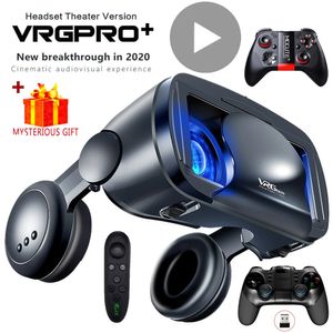 3D VR Headset Smart Virtual Reality Óculos Capacete para Smartphones Lentes de telefone com controladores Fones de ouvido 7 polegadas Binóculos 240130