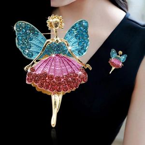 Brosches Fairy Angel Girls For Women Sparkling Rhinestone Wings Dancer Ballet Girl Lapel Accesories Pins Wedding Party Jewelry