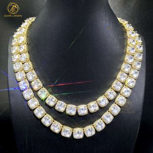 Çılgın Tasarım Yastığı Şekeri Özel 15mm 18mm 20mm 20mm VVS Moissanite Zincir Hip Hop Büyük Yuvarlak Moissanite Küba Bağlantı Zinciri