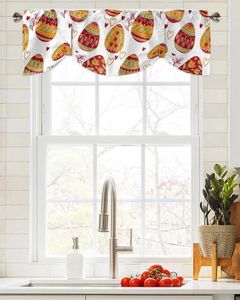 Занавеска с пасхальными яйцами, цветная любовь, короткое окно, регулируемая подвязка для гостиной, кухни, шторы