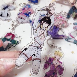 Schlüsselanhänger Jojos bizarres Abenteuer Schlüsselanhänger Männer Anime Schlüsselanhänger Frauen Acryl Cosplay Ring Anhänger Bruno Bucciarati Geschenk Guido Mista