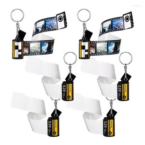 Keychains 6st Camera Film Roll Keychain Sublimation With Po Album Picture Women Memory Scroll Gift