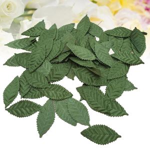 Decorative Flowers 100 Pcs Artificial Silk Leaf DIY Garland Fake Green Grilling Accessories Leaves