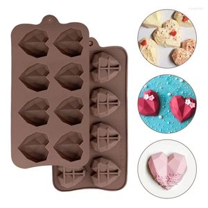 Moldes de cozimento Coração Silicone Molde de chocolate Doces e doces para confeitaria Acessórios de barra de doces Moldes de fondant em forma