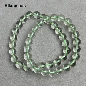 Loose Gemstones Wholesale Natural 8mm Green Quartz Smooth Round Beads For Making Jewelry DIY Necklace Bracelet Or Gift