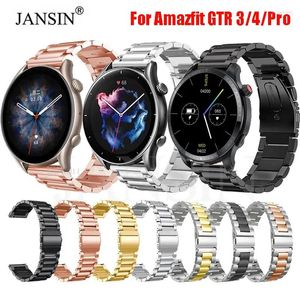 Watch Bands Strap For Amazfit GTR 4 3 Luxury Stainless Steel Metal Band Men Women Bracelet Huami Pro Correa