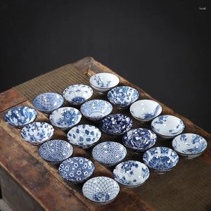 Tassen Untertassen 6 stücke Blau Und Weiß Porzellan Teetasse Handmade Boutique Kleine Tee Schüssel Master Cup Chinesische Set Zubehör 60 ml