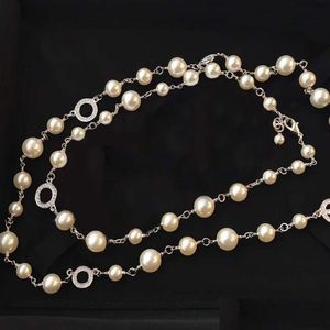 Beaded Necklaces Fashion 5C Pearl Sweater Chain Necklace For Women Party Wedding Jewelry Bride313A Drop Delivery Pendants Dh3Gp
