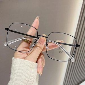 Güneş gözlüğü ultra hafif büyük çerçeve altın tel anti mavi gözlükler radyasyon basit stil yorgunluk bilgisayarı kadınlar için