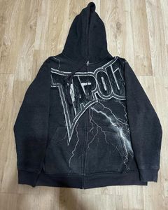 Retro hiphop överdimensionerad tröja zip up hoodie y2k gotisk punk mönster långärmad kläder harajuku hoodies mens streetwear 240129