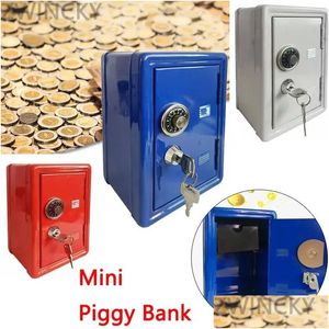 Neuheiten Artikel Haushaltsversicherungsbox Mini Metall Safe Kreatives Sparschwein Schlüsselschrank Desktop-Dekoration Geld 231225 Drop Homefavor Dh6Wh