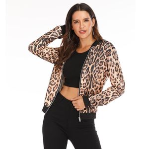 Rose Leopard Spring Women039s Jackets Plus Size Short Female Coat Zipper Chaqueta Long Sleeve Polka Dot Women Bomber Jacket1908873