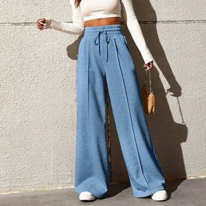 Straight tube sports pants womens autumn loose fitting sanitary wide leg outdoor dance casual 240123