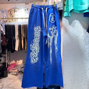 Hellstar American Retro Casual Pantie Bluet Y2K pullover 100%bawełna być w stylu rock vintage myjnie i w trudnej sytuacji monogramu zagęszczone swetry sportowe