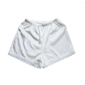 Calcinha feminina seda cetim estiramento calças sleepwear safty shorts puro amoreira luxo de alta qualidade china atacado cor branca