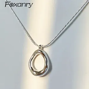 Pendant Necklaces Foxanry Hollow Irregular Water Drop Geometric Necklace For Women Couples Fashion Simple Clavicle Chain Party Jewelry Gifts