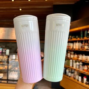 Water Bottles 500ML Car Coffee Cup Portable Stainless Steel Thermos Bottle Tumbler Travel Thermal Keep Cold And Mug