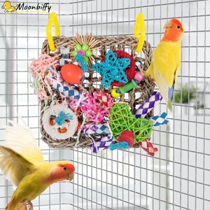 Other Bird Supplies Climbing Net Parrot Toys Woven Seagrass Biting Hanging Hemp Rope Swing Play Ladder Chew Foraging Colorful Funny