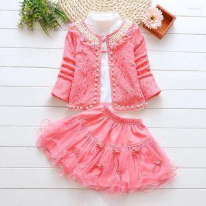 Set di abbigliamento Principessa carina in cotone per la primavera autunno Neonato Bambino Festa di compleanno Tutu Abiti Ragazza Soprabito Abiti Regali