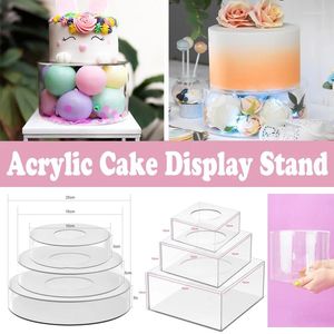 Bakeware Tools Acrylic Cake Display Board Base Square Round Clear Stand Edge Smoother Scraper Fack Baking Dessert Diy Decor