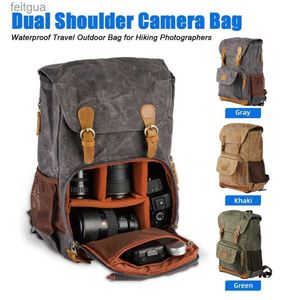 Camera bag accessories Selens Cow Leather DSLR Bag Photography Waterproof Outdoor Travel Large Capacity Backpack For YQ240204