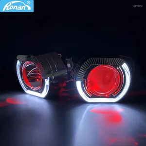 Aydınlatma Sistemi Ronan 2.5 '' Ver 8.1 Bi-Xenon Projektör Lens H1 Araç Far Far Far LED Square Melek Gözler DRL Beyaz Getirme H4 H7