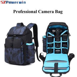 カメラバッグのアクセサリーPowerWin New Professional Waterpoof Multi Function DSLR SLRバッグバックパック