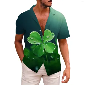 Erkekler Sıradan Gömlek Gömlek Pack Erkek St. Patricks Günü Kısa Kollu Sonbahar Baskı Hawaii Business Erkekler